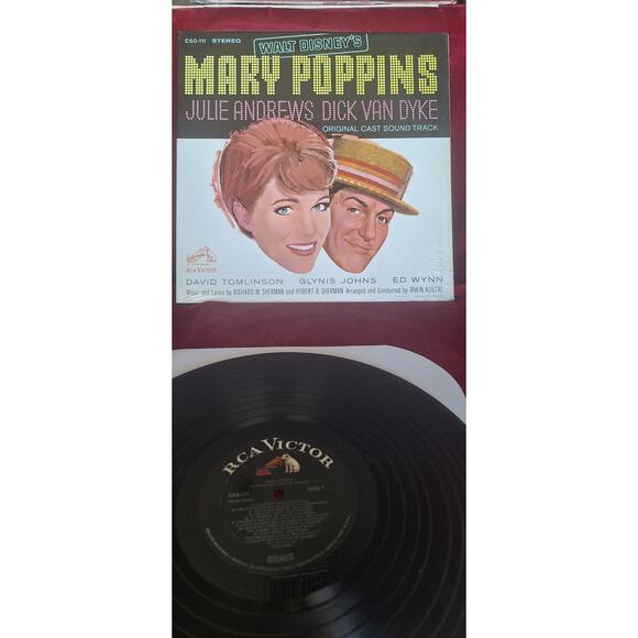 Various - 1965 Mary Poppins Original Cast Soundtrack (LP, RP) VG++ Shrink! - Picture 2 of 13